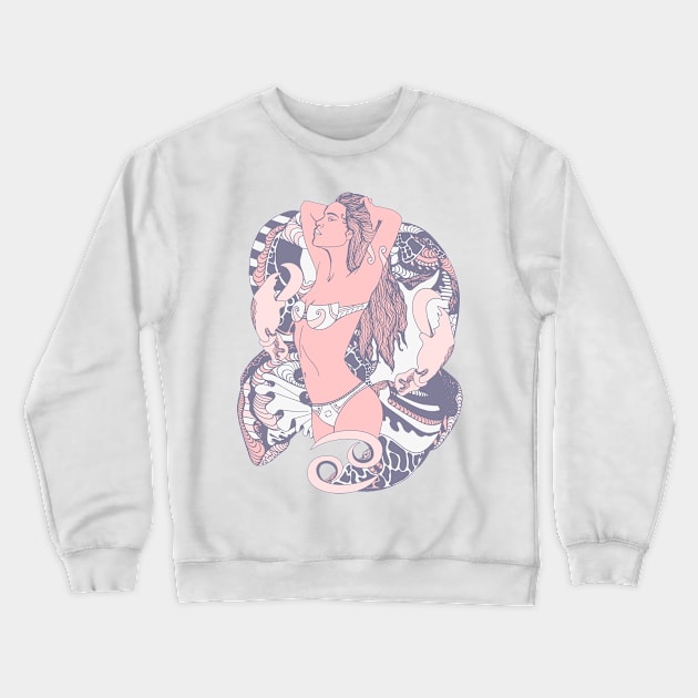 Npink Cancer Beauty Crewneck Sweatshirt by kenallouis